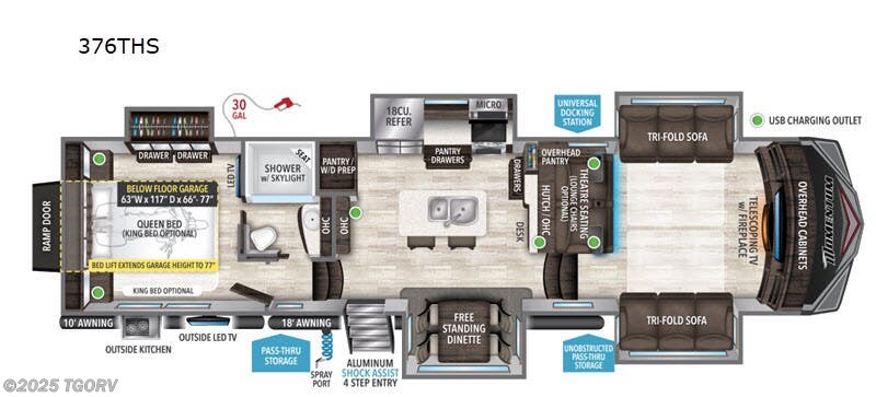 Call now about this 2020 Grand Design Momentum 376THS! 2020 Grand Design Momentum 376THS - Used Toy Hauler For Sale by TGORV in Greeley, Colorado features Slideout