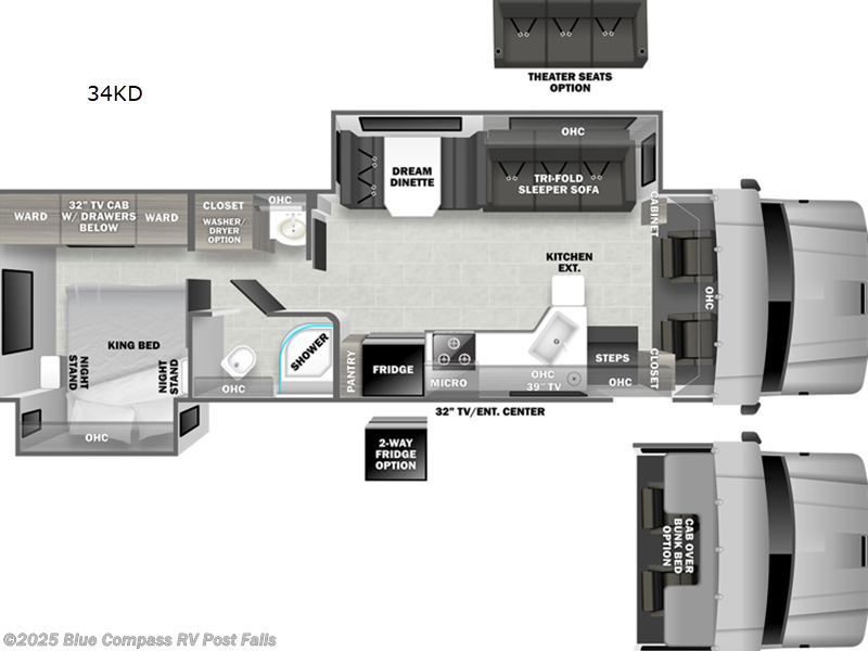 Call now about this 2023 Dynamax Corp DX3 34KD! 2023 Dynamax Corp DX3 34KD - Used Super C For Sale by Blue Compass RV Post Falls in Post Falls, Idaho features Slideout