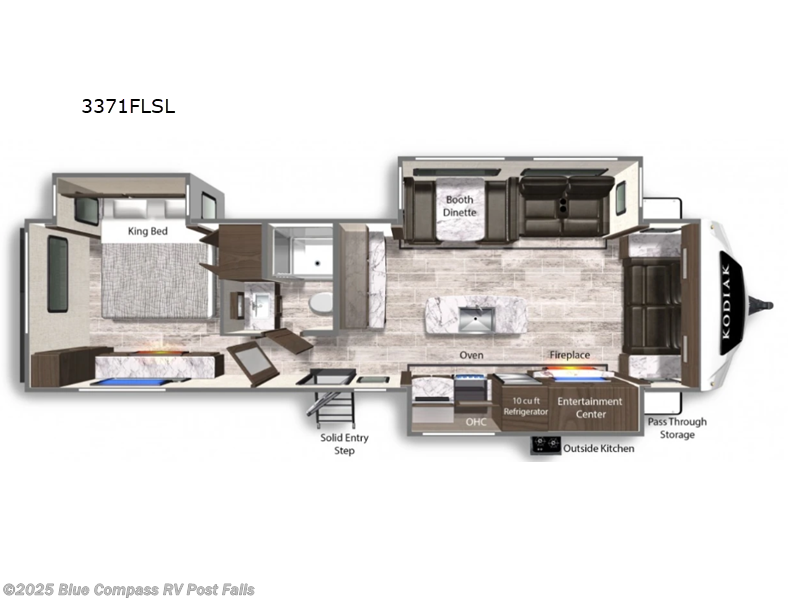 Call now about this 2022 Dutchmen Kodiak Ultimate 3371FLSL! 2022 Dutchmen Kodiak Ultimate 3371FLSL - Used Travel Trailer For Sale by Blue Compass RV Post Falls in Post Falls, Idaho features Slideout