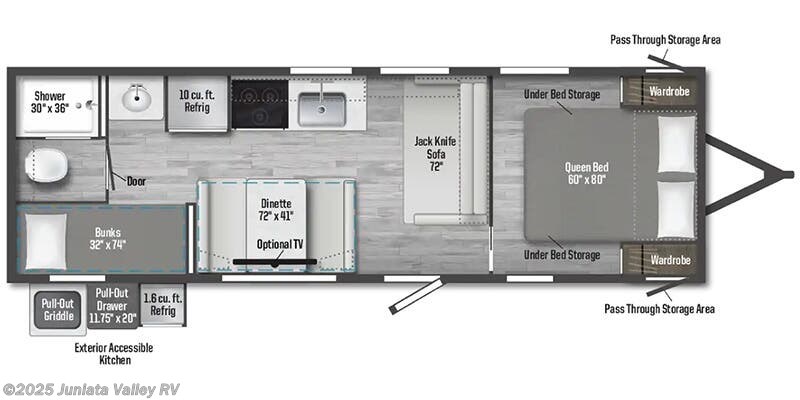 Floorplan of 2025 Winnebago Access 26BH