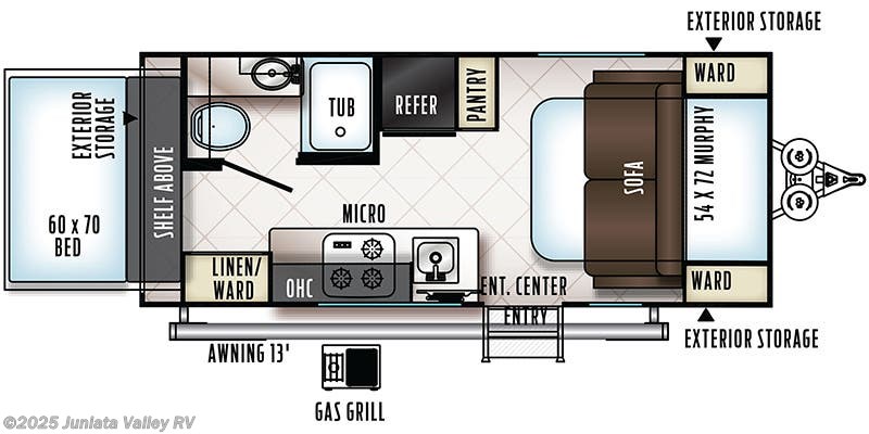 Floorplan of 2018 Forest River Rockwood Geo Pro G17PR