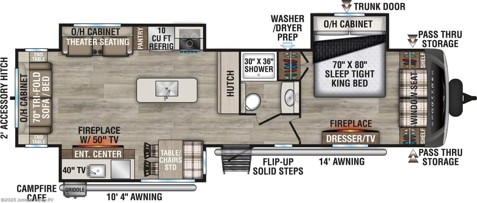 Floorplan of 2026 Venture RV SportTrek Touring Edition STT343VIK