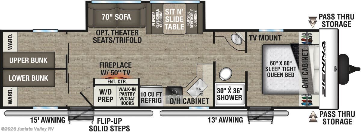 Floorplan of 2026 Venture RV Sienna SA311VDB