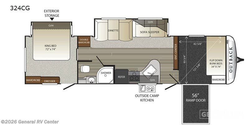 Call now about this 2018 Keystone Outback 324CG-2S! 2018 Keystone Outback 324CG-2S - Used Travel Trailer For Sale by General RV Center in Huntley, Illinois