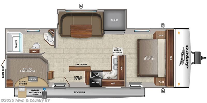 Floorplan of 2022 Jayco Jay Feather 24BH
