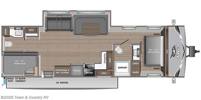 Floorplan of 2025 Jayco Jay Flight SLX 330TBS