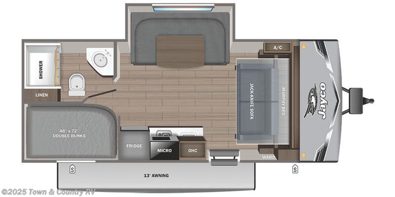 Floorplan of 2025 Jayco Jay Flight SLX 197MB