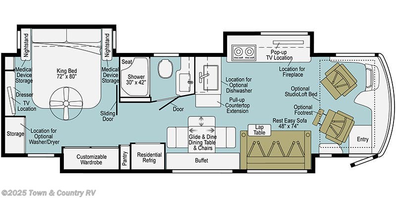 Floorplan of 2023 Winnebago Journey 34N