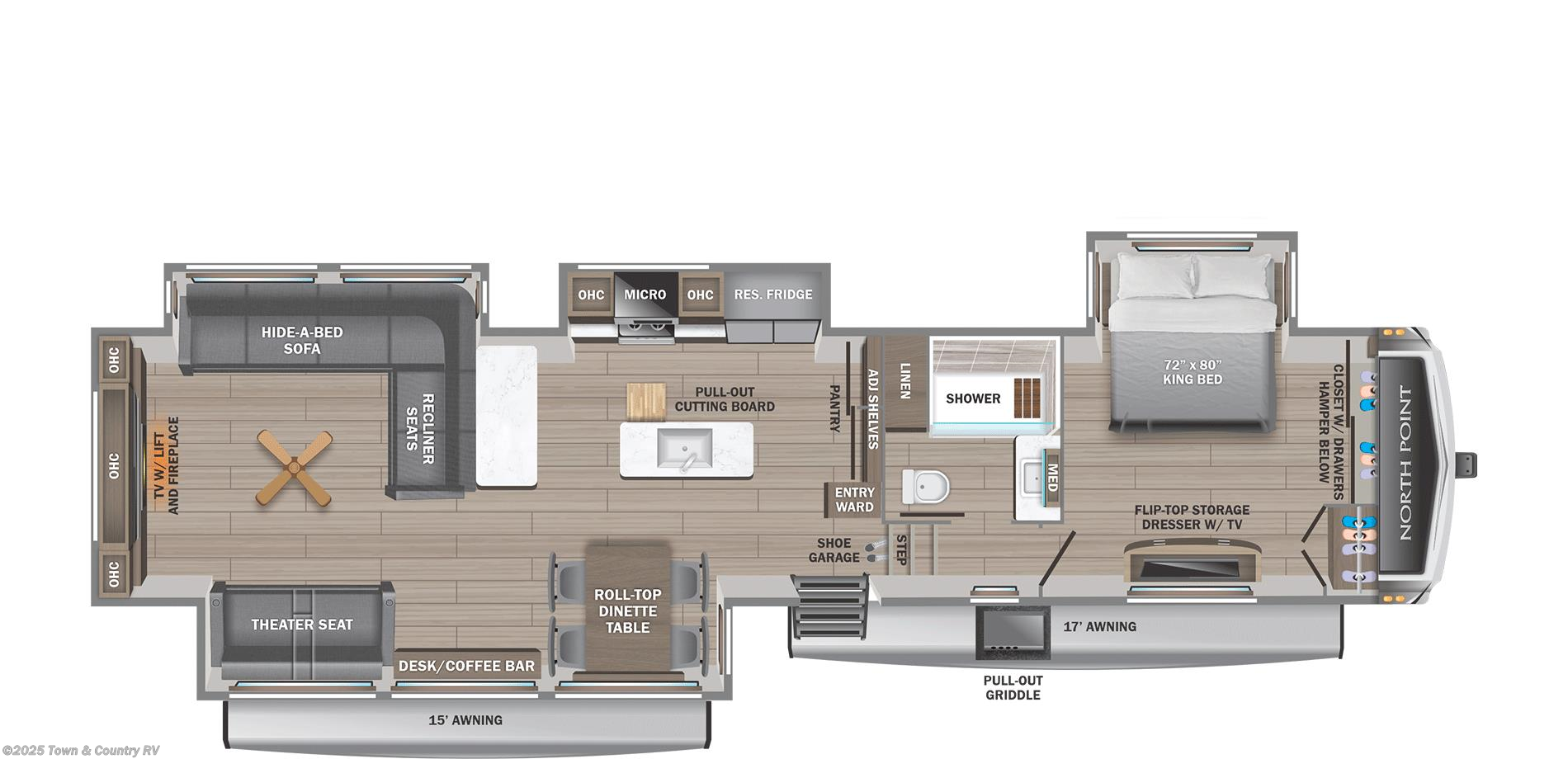Floorplan of 2026 Jayco North Point 381CKRE