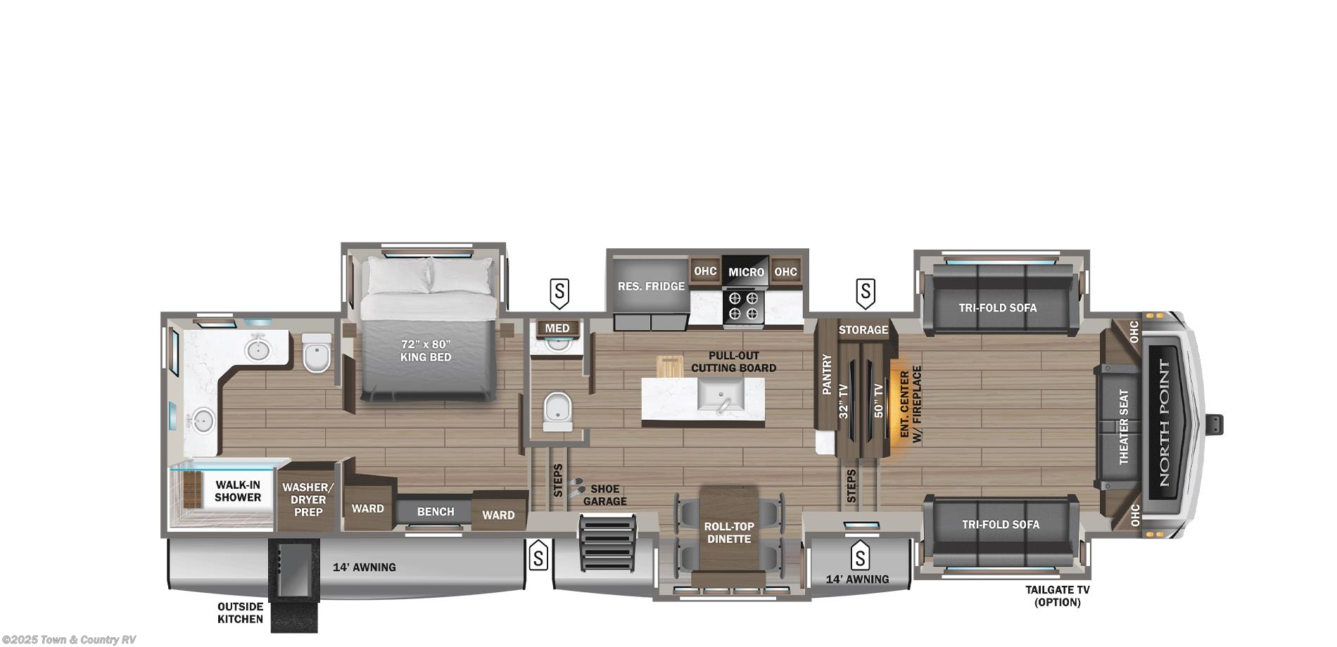 Floorplan of 2026 Jayco North Point 382FLRB
