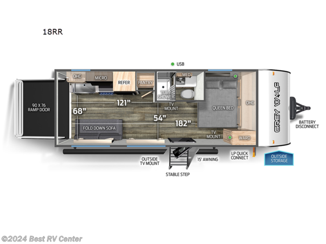 2024 Forest River Cherokee Grey Wolf 18RR - New Toy Hauler For Sale by Best RV Center in Turlock, California