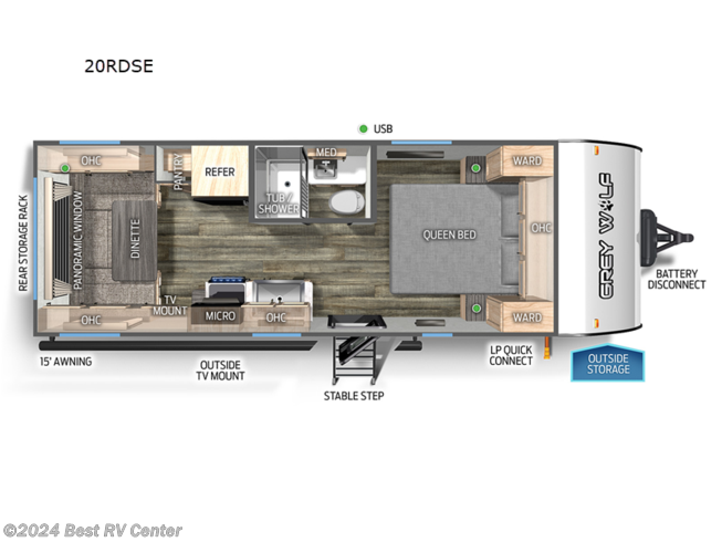 2024 Forest River Cherokee Grey Wolf 20RDSE - New Travel Trailer For Sale by Best RV Center in Turlock, California