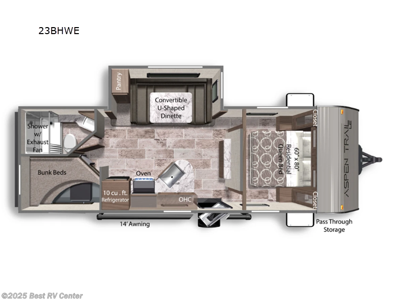 Call now about this 2025 Dutchmen Aspen Trail LE 23BH! 2025 Dutchmen Aspen Trail LE 23BH - New Travel Trailer For Sale by Best RV Center in Turlock, California features Slideout