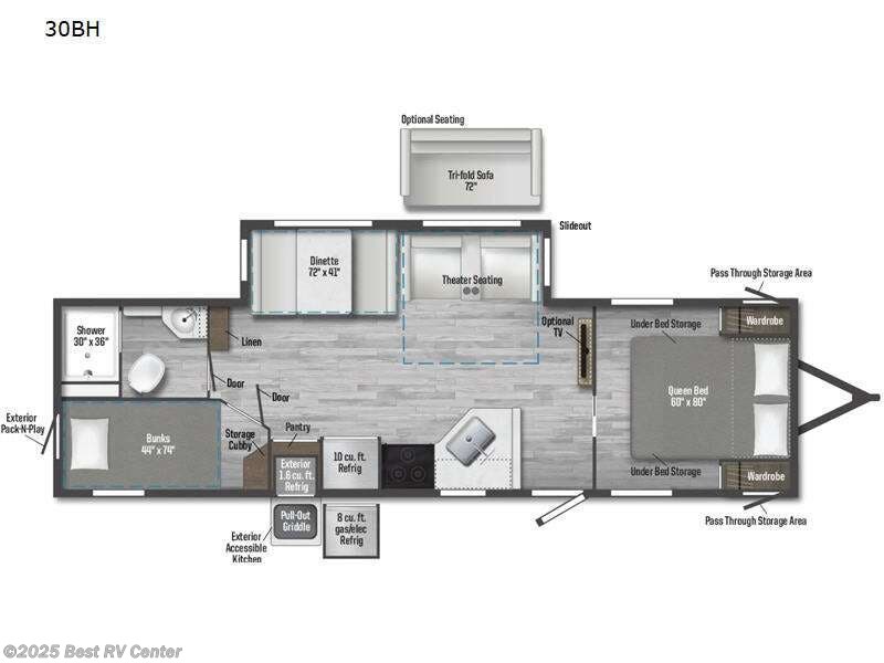 Call now about this 2025 Winnebago Access 30BH! 2025 Winnebago Access 30BH - New Travel Trailer For Sale by Best RV Center in Turlock, California features Slideout