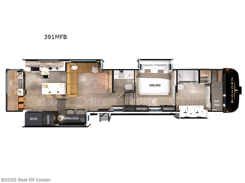 Call now about this 2025 Heartland Bighorn 391MFB! 2025 Heartland Bighorn 391MFB - New Fifth Wheel For Sale by Best RV Center in Turlock, California features Slideout