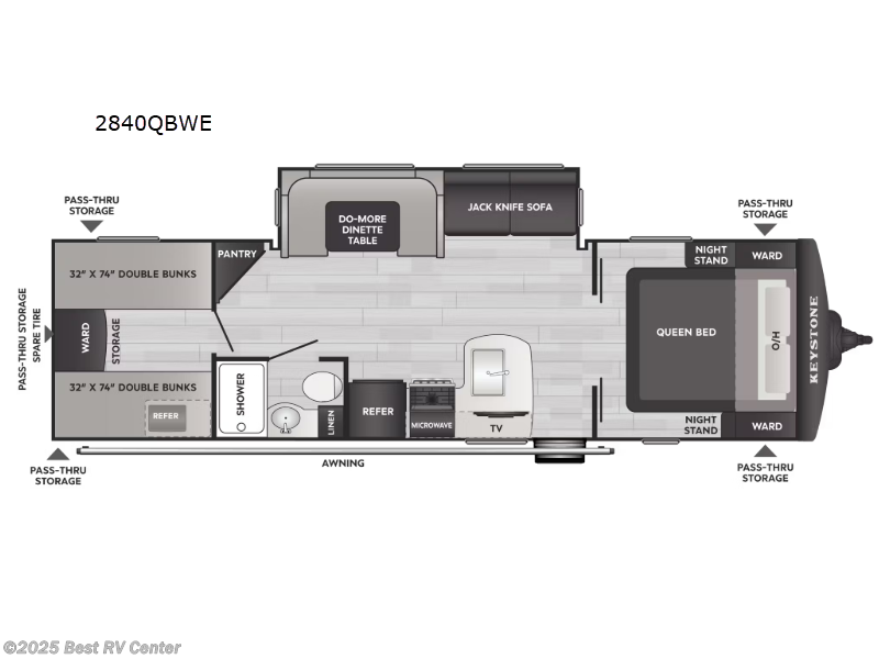 Call now about this 2026 Keystone Bullet Classic 2840QBWE! 2026 Keystone Bullet Classic 2840QBWE - New Travel Trailer For Sale by Best RV Center in Turlock, California features Slideout