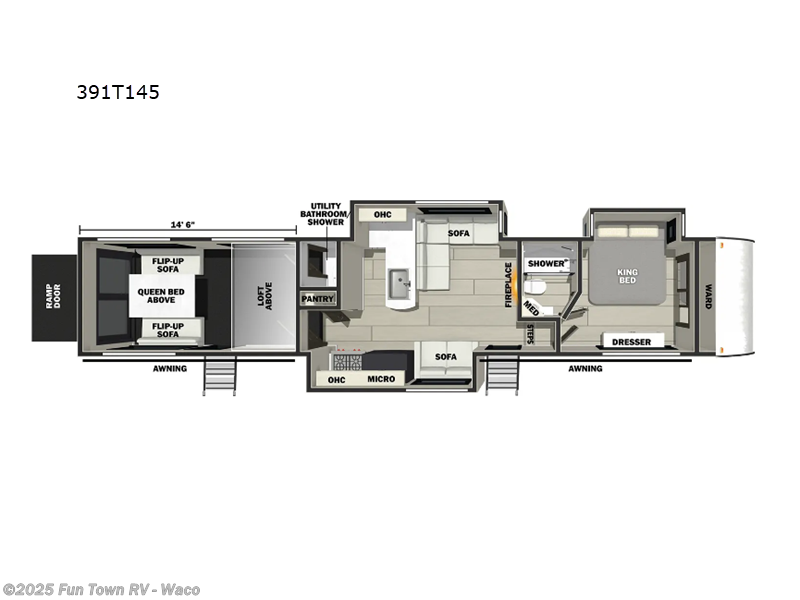 Call now about this 2026 Forest River Vengeance Rogue Armored 391T145! 2026 Forest River Vengeance Rogue Armored 391T145 - New Toy Hauler For Sale by Fun Town RV - Waco in Hewitt, Texas features Slideout