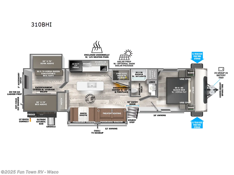 Call now about this 2025 Forest River Salem Hemisphere 310BHI! 2025 Forest River Salem Hemisphere 310BHI - New Travel Trailer For Sale by Fun Town RV - Waco in Hewitt, Texas features Slideout