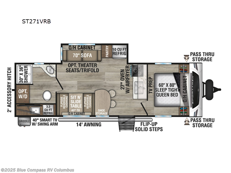 Call now about this 2026 Venture RV SportTrek ST271VRB! 2026 Venture RV SportTrek ST271VRB - New Travel Trailer For Sale by Blue Compass RV Columbus in Delaware, Ohio features Slideout