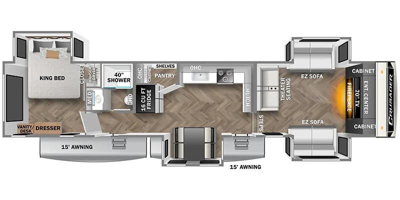 Floorplan of 2025 Prime Time Crusader Full-Profile 375FLS