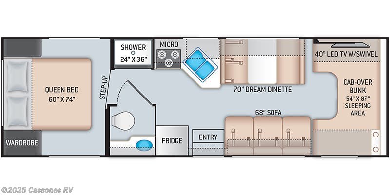 Floorplan of 2020 Thor Motor Coach Chateau 28A