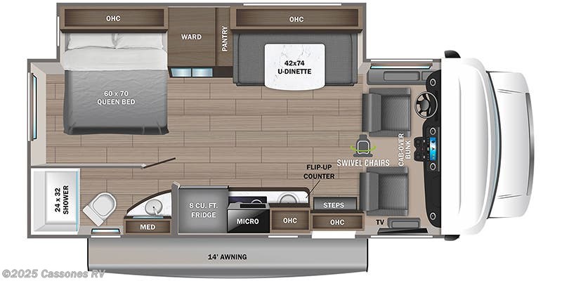 Call now about this 2023 Jayco Melbourne 24L! Floorplan of 2023 Jayco Melbourne 24L