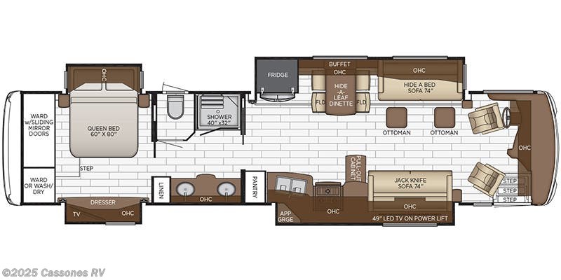 Call now about this 2019 Newmar Dutch Star 4054! Floorplan of 2019 Newmar Dutch Star 4054