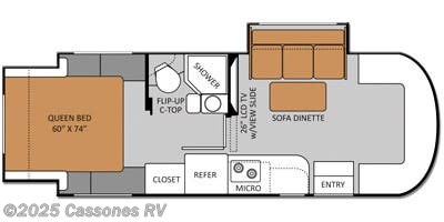 Call now about this 2015 Thor Motor Coach Citation Sprinter 24SR! Floorplan of 2015 Thor Motor Coach Citation Sprinter 24SR