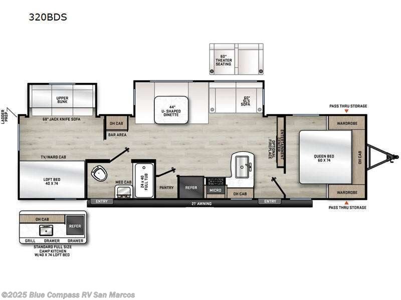 Call now about this 2025 Forest River Aurora Sky Series 320BDS! 2025 Forest River Aurora Sky Series 320BDS - New Travel Trailer For Sale by Blue Compass RV San Marcos in San Marcos, California features Slideout