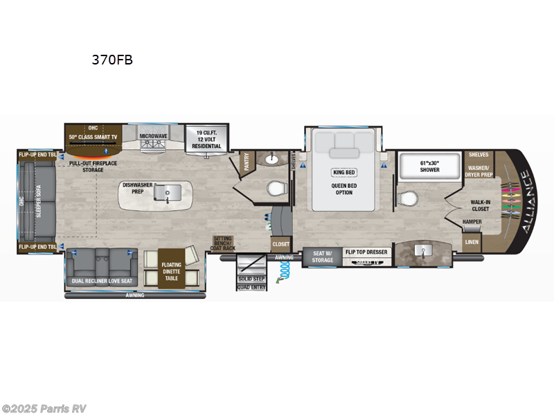 Call now about this 2025 Alliance RV Paradigm 370FB! 2025 Alliance RV Paradigm 370FB - New Fifth Wheel For Sale by Parris RV in Murray, Utah features Slideout