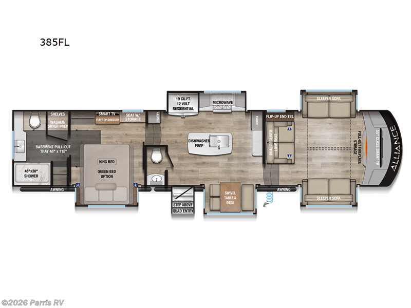 Call now about this 2026 Alliance RV Paradigm 385FL! 2026 Alliance RV Paradigm 385FL - New Fifth Wheel For Sale by Parris RV in Murray, Utah features Slideout