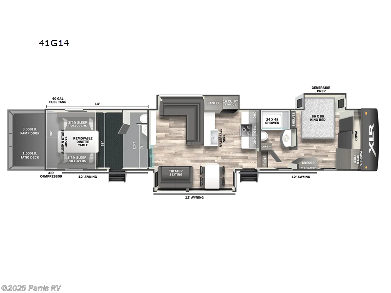 Call now about this 2026 Forest River XLR Nitro 41G14! 2026 Forest River XLR Nitro 41G14 - New Toy Hauler For Sale by Parris RV in Murray, Utah features Slideout