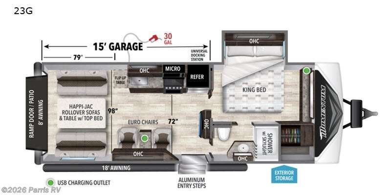 Call now about this 2021 Grand Design Momentum G-Class 23G! 2021 Grand Design Momentum G-Class 23G - Used Toy Hauler For Sale by Parris RV in Murray, Utah features Slideout