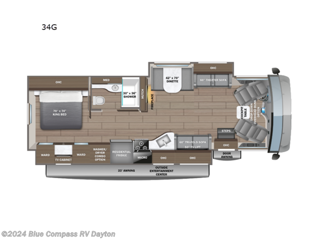 2024 Jayco Precept 34G - New Class A For Sale by Blue Compass RV Dayton in New Carlisle, Ohio