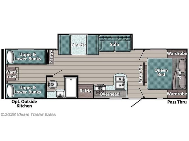 2023 Gulf Stream Ameri-Lite 279BH Floorplan