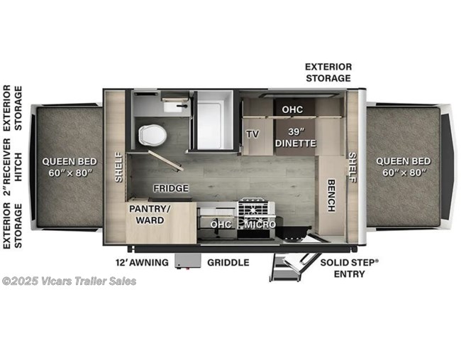 2025 Forest River Rockwood Roo 17E Floorplan