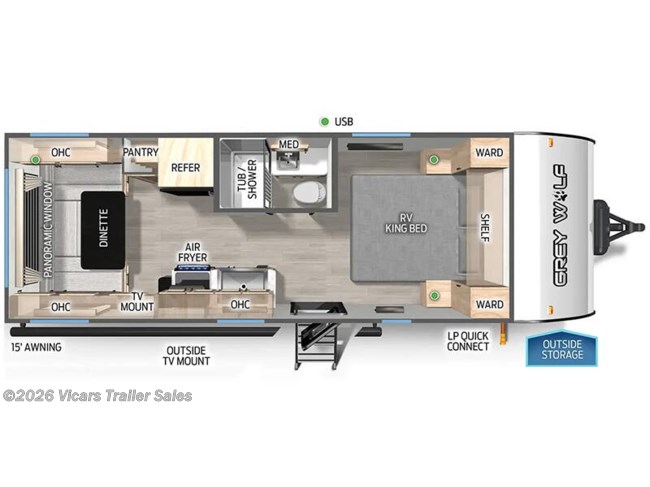 2026 Forest River Cherokee Grey Wolf 20RDSE Floorplan