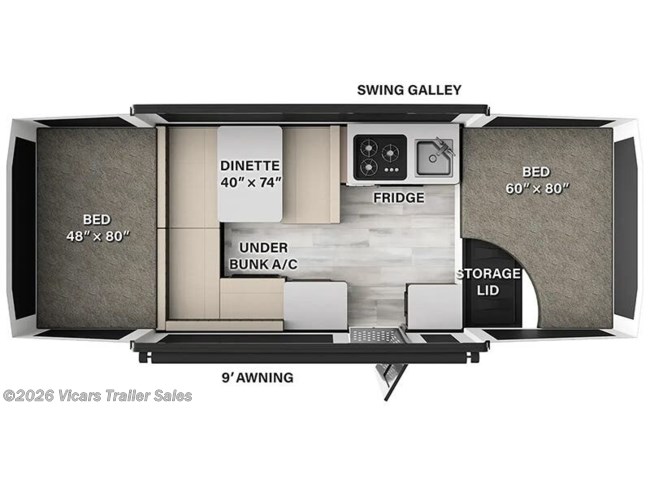 2025 Forest River Rockwood Freedom 1910FT Floorplan