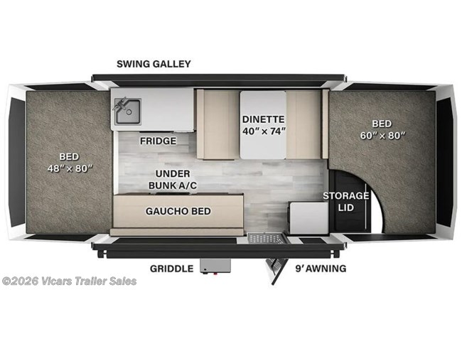2025 Forest River Rockwood Freedom 1940FT Floorplan