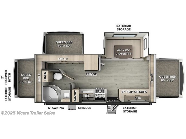 2025 Forest River Rockwood Roo 233S Floorplan