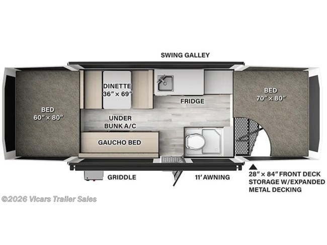 2025 Forest River Rockwood Freedom 2280FT Floorplan