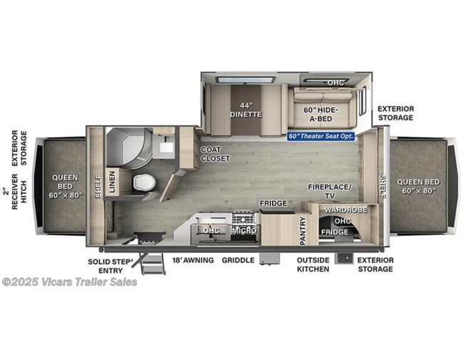 2025 Forest River Rockwood Roo 235S Floorplan