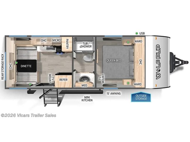 2025 Forest River Cherokee Wolf Pup 16CM Floorplan