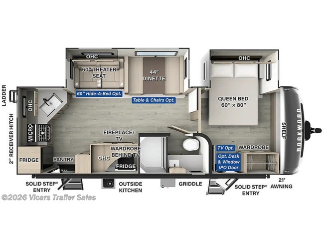 2025 Forest River Rockwood Ultra Lite 2614BS Floorplan