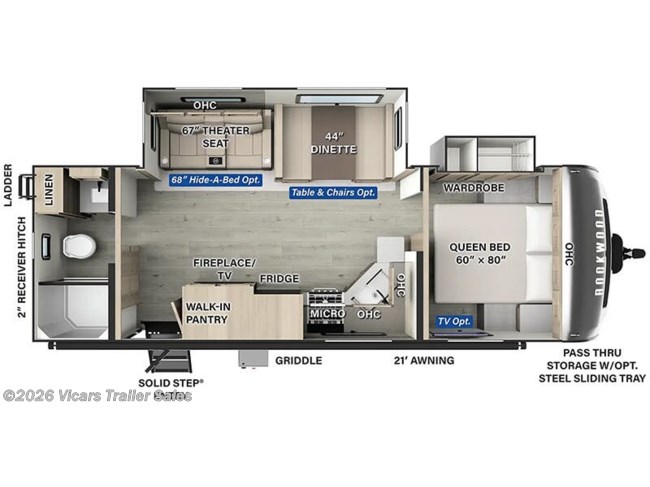 2025 Forest River Rockwood Ultra Lite 2606WS Floorplan