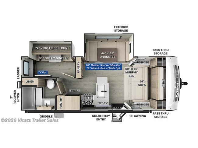 2025 Forest River Rockwood Mini Lite 2519S Floorplan