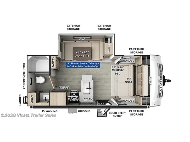 2025 Forest River Rockwood Mini Lite 2214S Floorplan