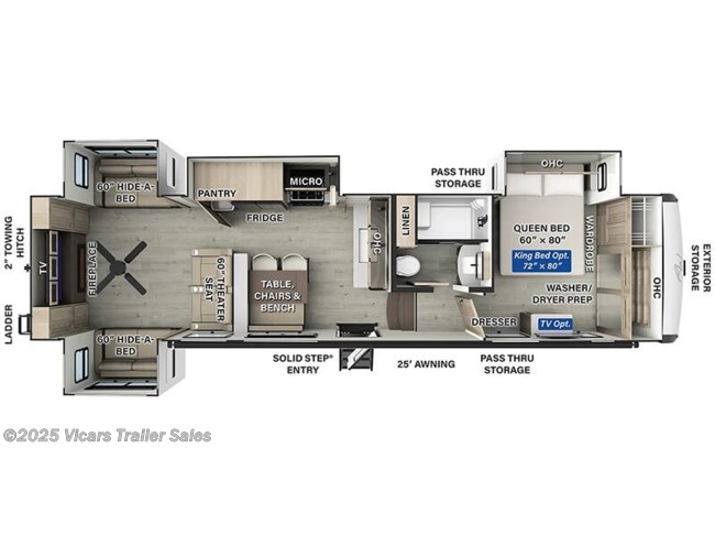 2025 Forest River Rockwood Signature R375RL Floorplan