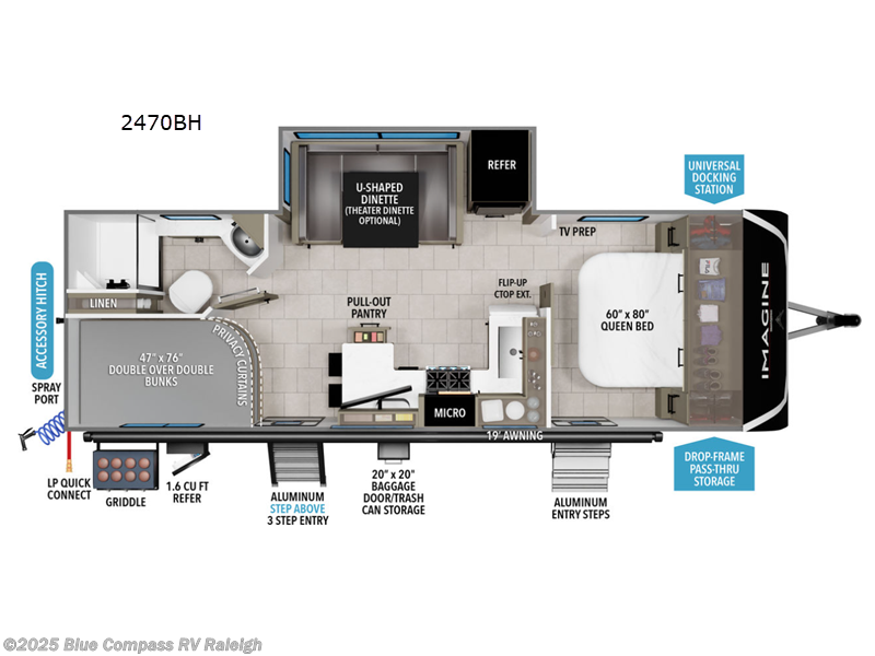 Call now about this 2026 Grand Design Imagine 2470BH! 2026 Grand Design Imagine 2470BH - New Travel Trailer For Sale by Blue Compass RV Raleigh in Raleigh, North Carolina features Slideout