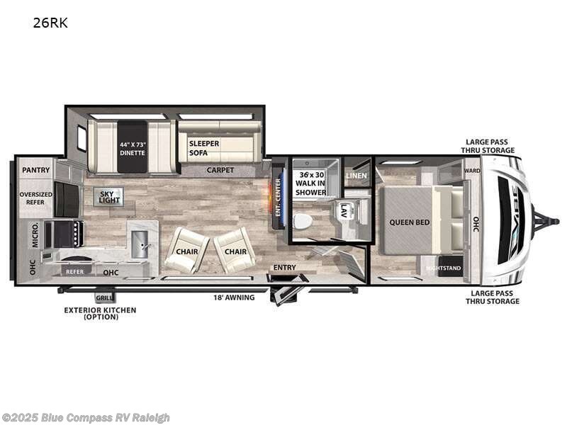 Call now about this 2022 Forest River Vibe 26RK! 2022 Forest River Vibe 26RK - Used Travel Trailer For Sale by Blue Compass RV Raleigh in Raleigh, North Carolina features Slideout